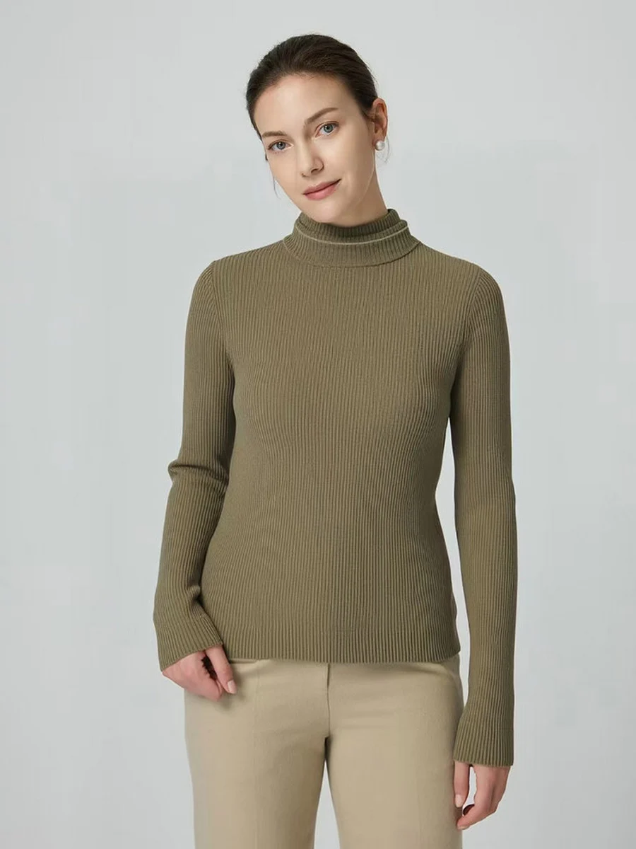 

Осень/зима 202, новый антистатический кашемировый свитер, прочный трикотаж с высоким воротником и длинными рукавами, расшитый бисером, теплый базовый слой