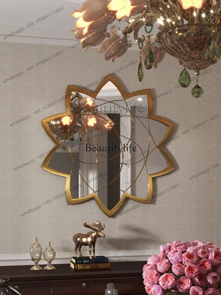 FG10 Light luxury high-end sense medieval cream style makeup mirror cloud dressing retro decorative mirror