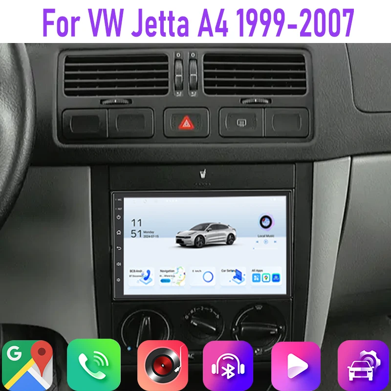 7 "4 + 64GB لشركة فولكس فاجن جيتا A4 1999-2007 راديو السيارة عجلة القيادة التحكم ستيريو واي فاي عكس صورة جوجل خريطة كاميرا جوجل خريطة