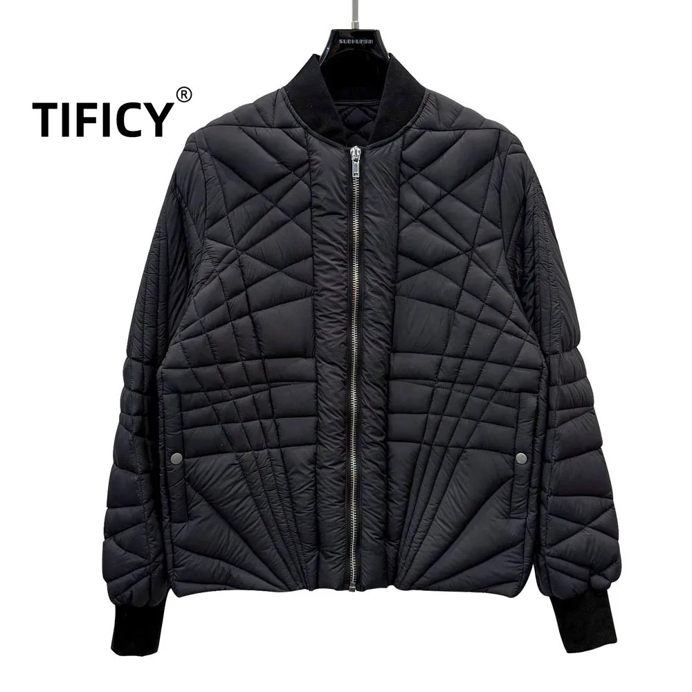 

High Street Goose Down Jacket Flight Jacket Men's Unisex Lightweight Ray Self-designed Streetwear Down Jacket