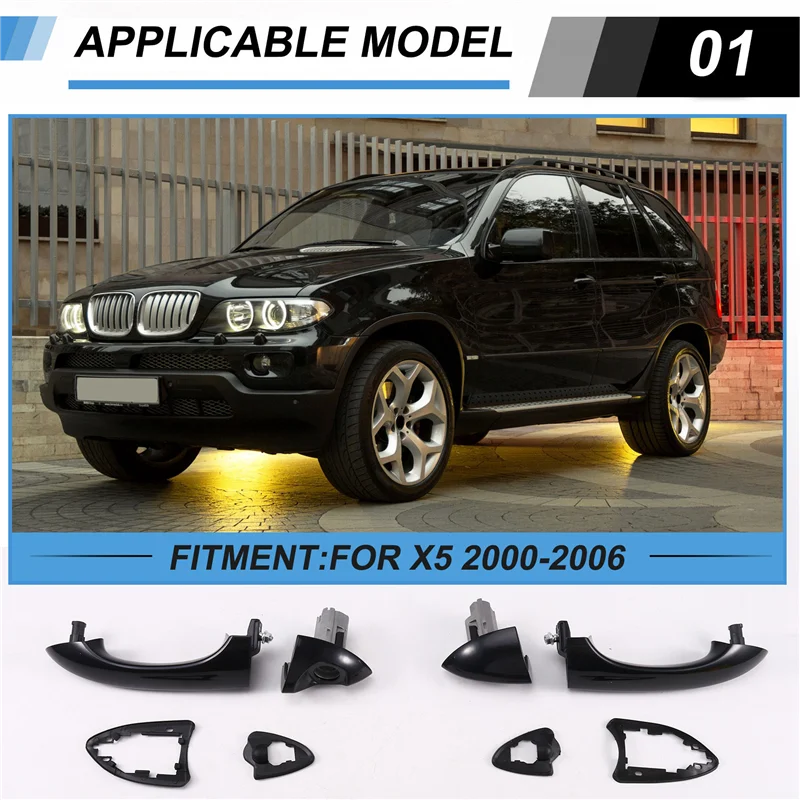 

Внешняя дверная ручка 51218243618 Внешняя дверная ручка 51218243617 Дверная ручка Forbmw X5 с левым рулем-A08Q