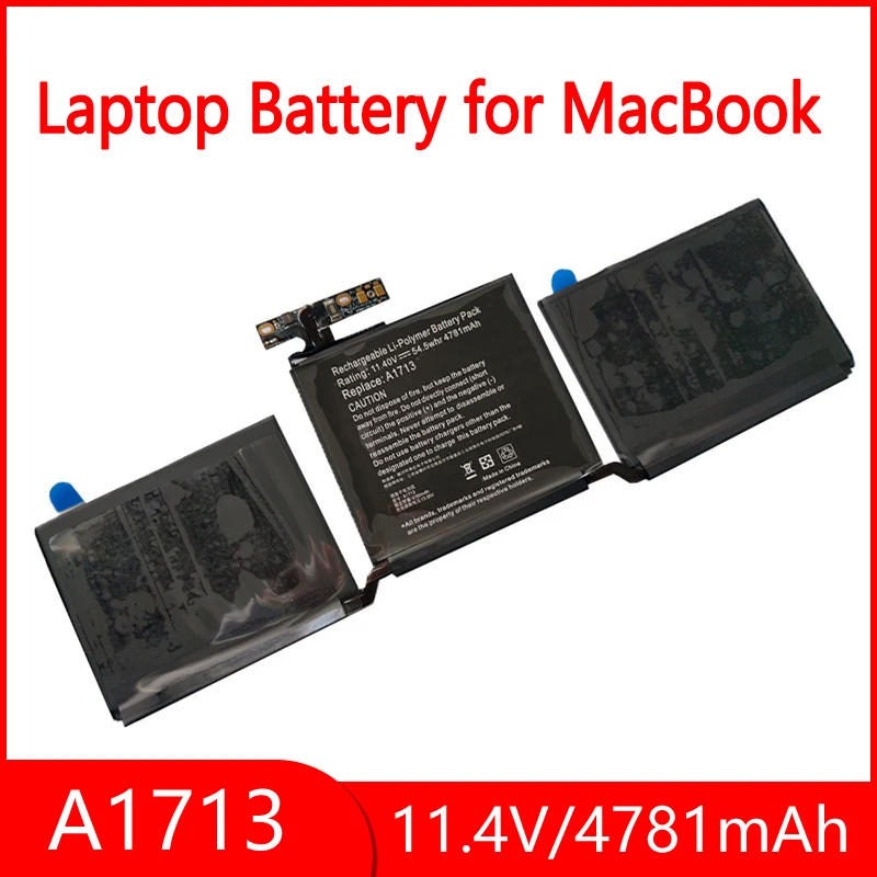

A2171 A1713 Battery for Apple MacBook Pro 13" A1708 2016 2017 EMC 2978 3164 020-00946 MLL42LL Battery 11.4V 54.5WH/4781mAh