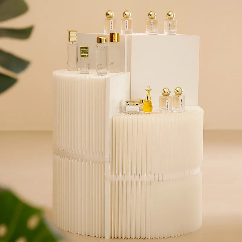 Multifunctional exhibition paper cylinder booth stand case ladder display case display stand dessert table