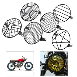 Motocicleta Farol Mesh Protector Holder, Metal Grill Capa, Guarda Negra, Apto para Harley, Triunfo, Honda Farol, Lampshape, 7