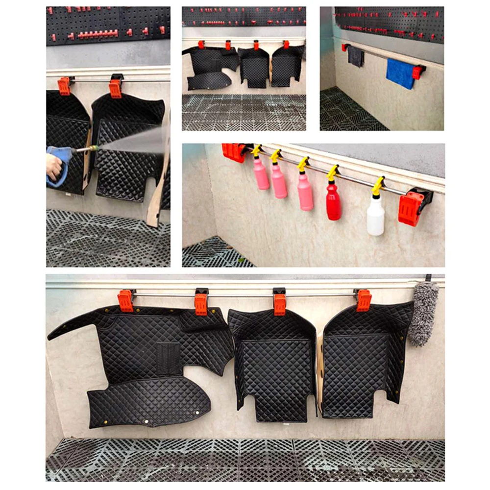 4Pcs Brush Hooks Auto Fasteners Cleaning Floor Pad Clips Carpet Wash Clamps Yoga Mats Fixed Tools Stand Holder Car Accessories