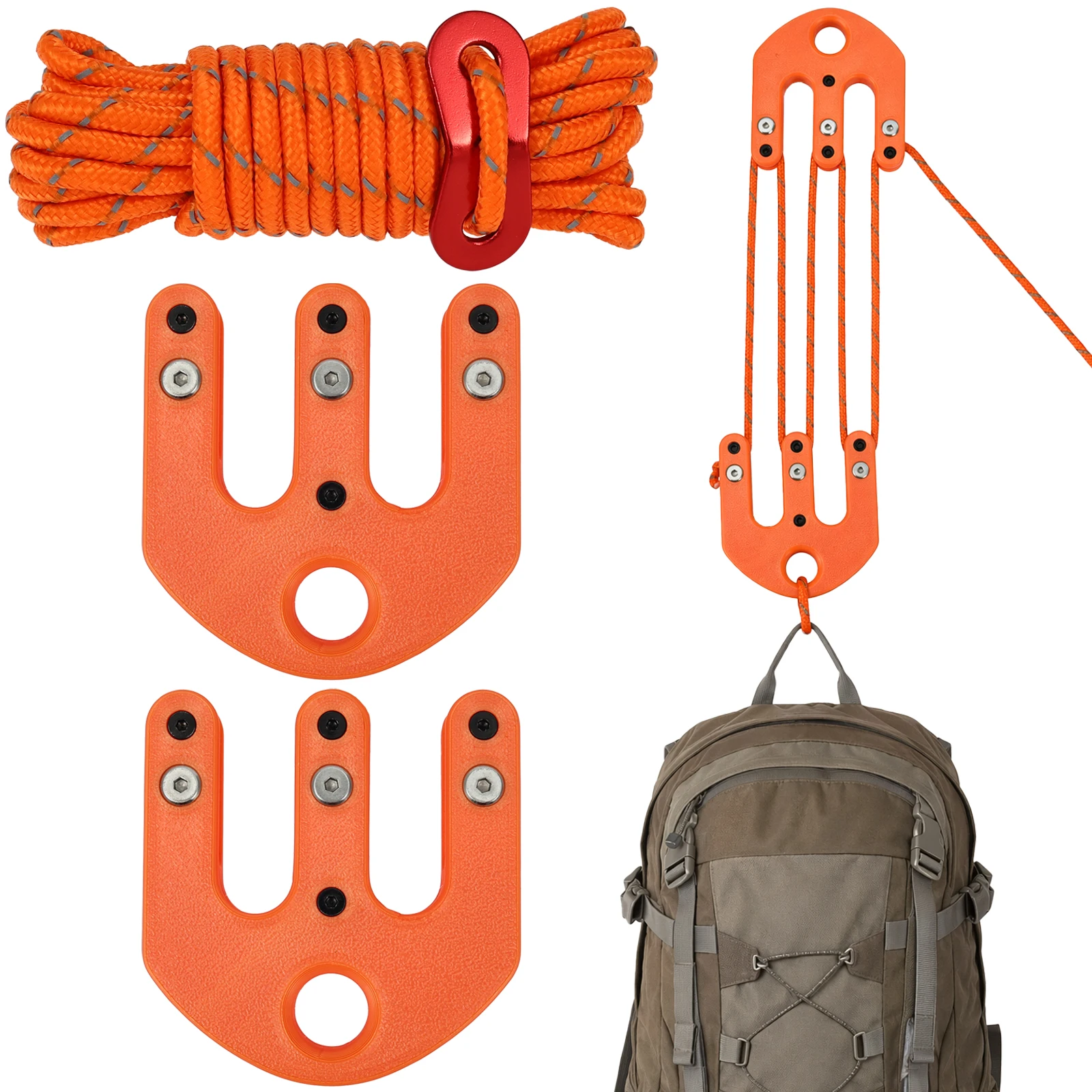 Game Hoist Pulley System Hunting Equipment System Safety Backpack Hanging Lifting Tool Pulley for Hauling Management