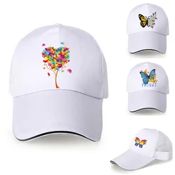 Moda para hombre verano deporte al aire libre gorra de béisbol gorra con visera para correr caliente Popular fresco de secado rápido estampado de mariposa gorra de malla ajustable