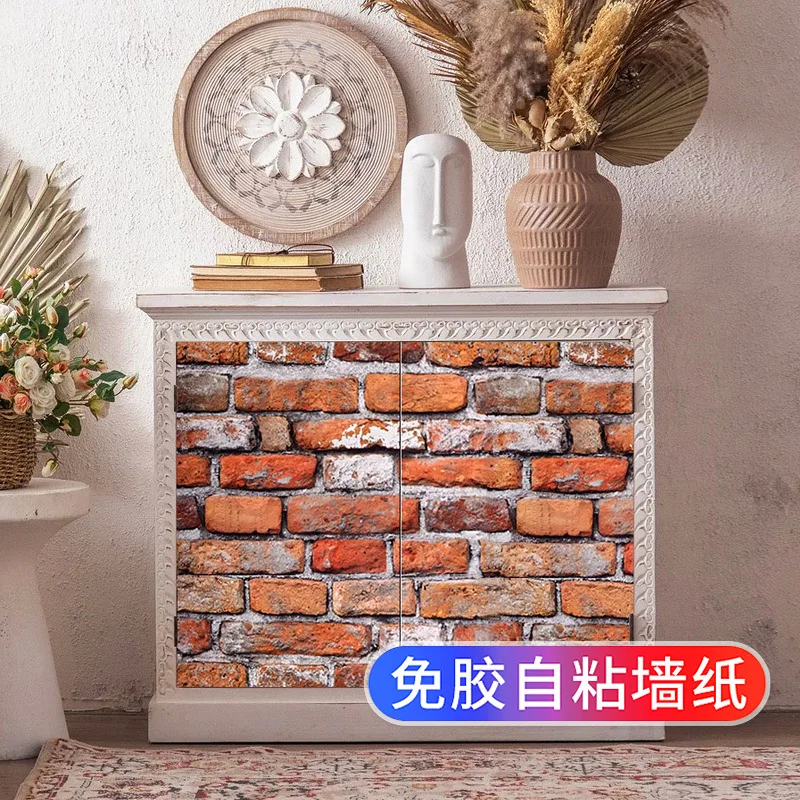 Retro Cabinet Refurbishment Self Adhesive Wallpaper for Wardrobe Doors Kitchen Dorm Walls Furniture Renovation and Aesthetic Imp