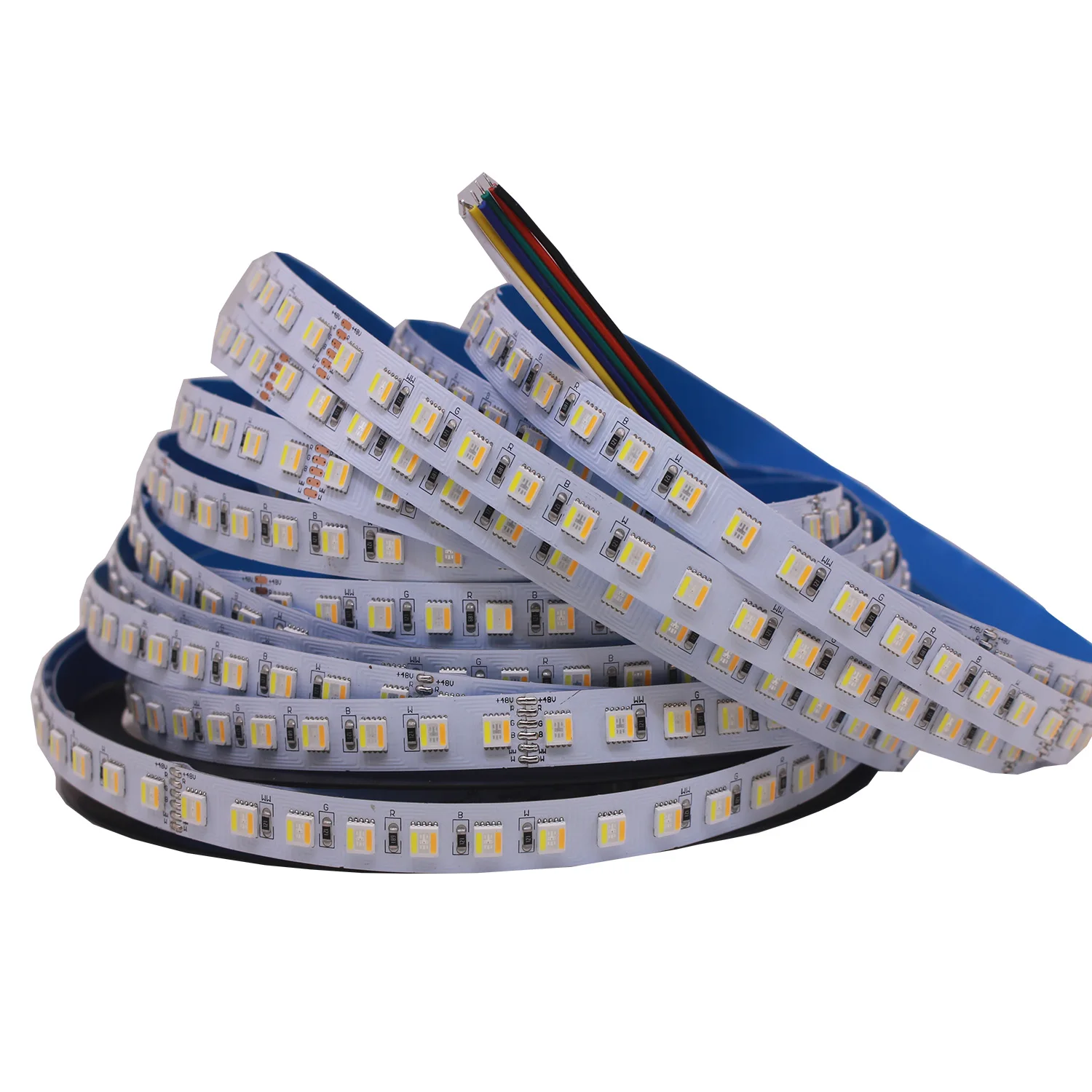 5M 10M 12mm 48V 5050 LED Strip RGBCCT WW 5 w 1 Chip LED, 90LEDs/M IP20 oświetlenie taśma LED