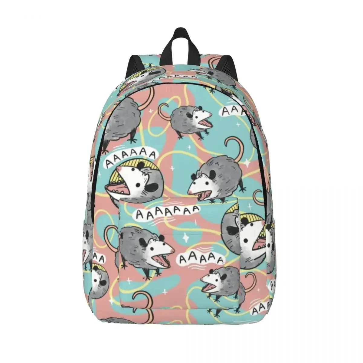 Opossum Screm Casual Backpack Outdoor Student Work Daypack for Men Women Laptop Computer Canvas Bags