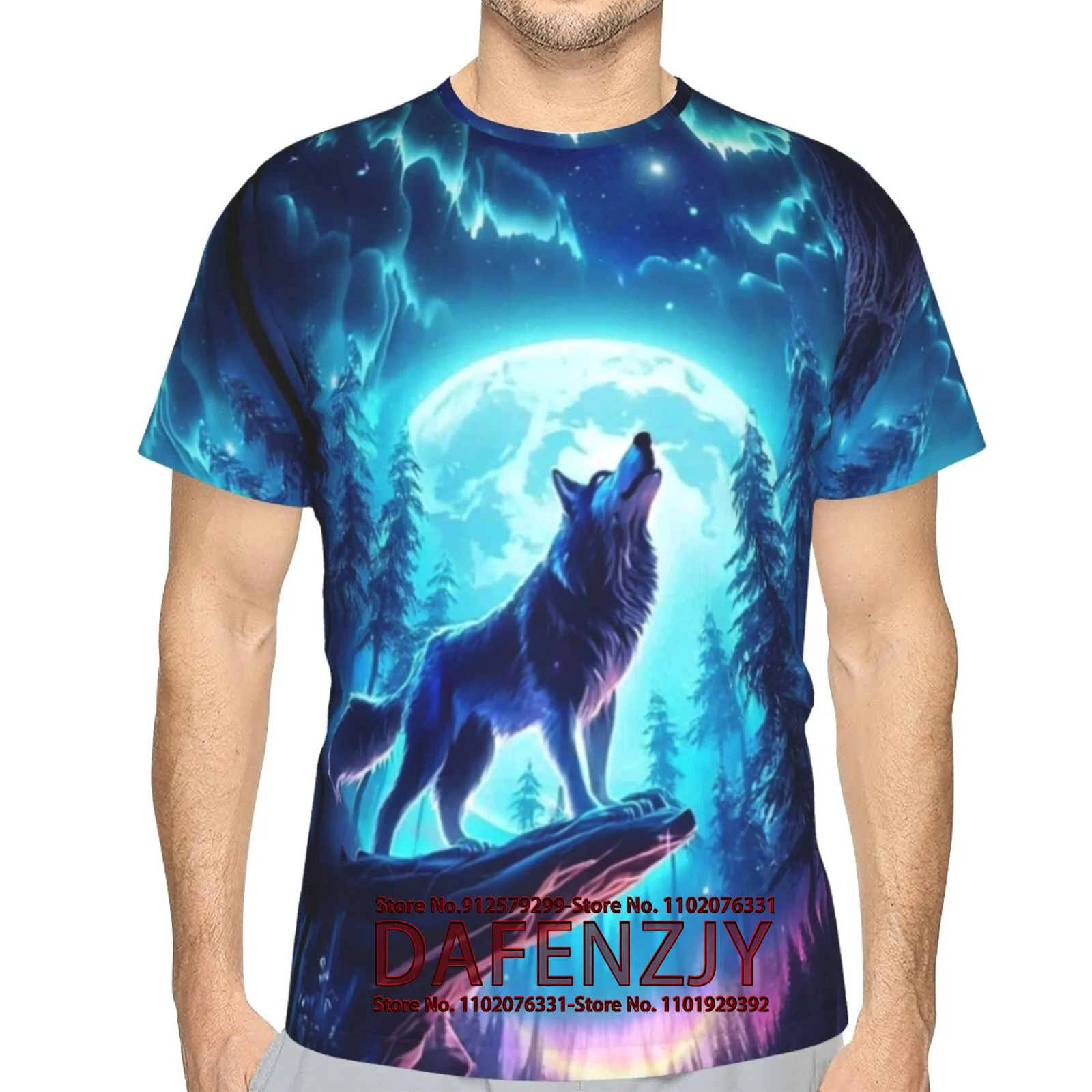 

2024 Wolf T Shirt For Mens Animal Print Short Sleeve Top 3D Casual Street Man's T-shirt Oversized Tee Shirt Men Vintage Clothing