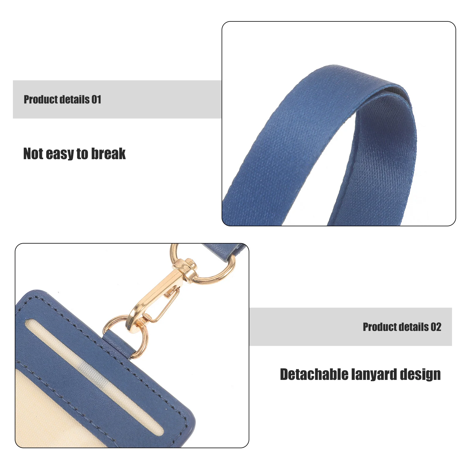 

Id Card Badge Holder PU Alloy Clear Protective Sleeve Suitable Employee Work Staff Nurses Doctors Lanyards with Card Holder