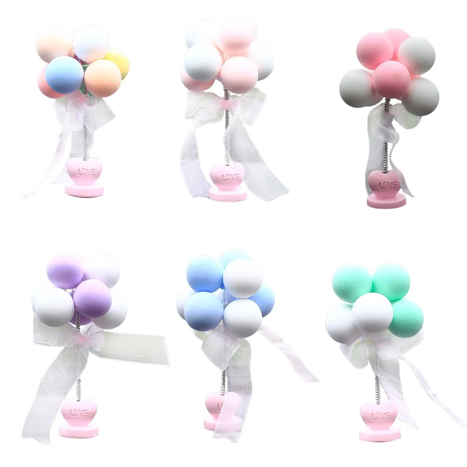 Lovely Resin Colorful Balloon Car Dashboard Miniature Ornament for Vehicle Interior Decor Free Standing Gift for Girls Kids