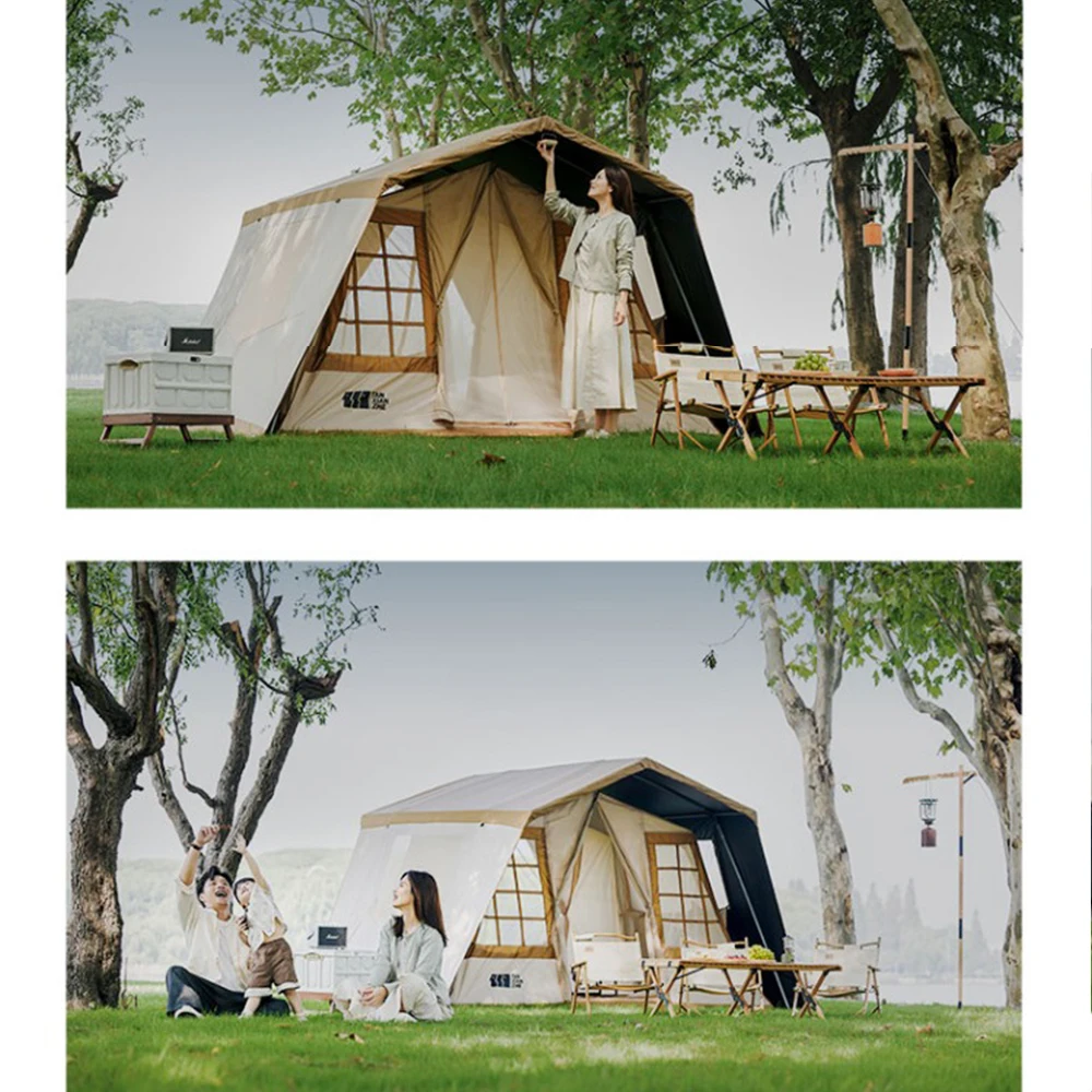 Wall Tent Large Space Camping Outdoor Big House Wholesale Luxury Folding Cabin Tent Waterproof Family Glamping  For Wild Hiking image 6