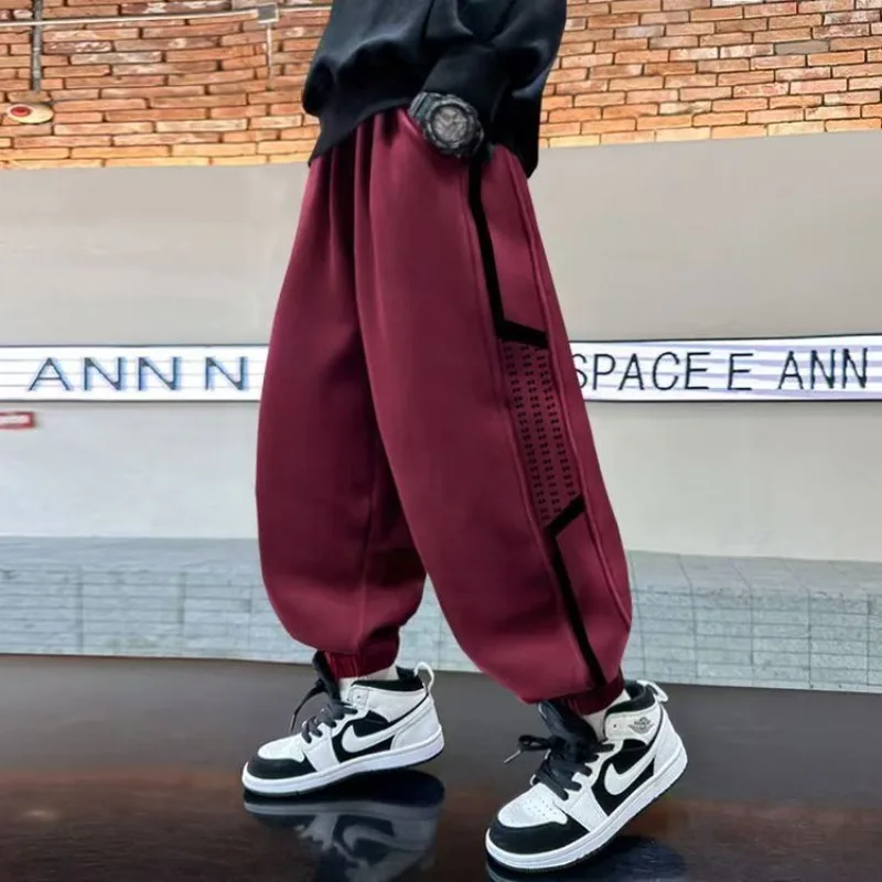 2025 Spring Autumn Kids Harem Pants - Unisex Wide Leg Hoodie Sports Pants for Toddler Girls, Soft Cotton Stretchy Active Wear