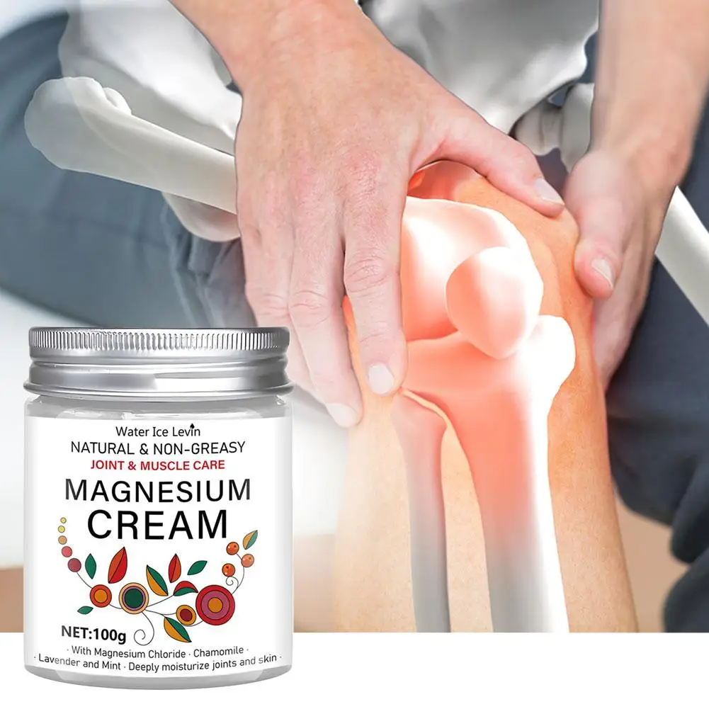 100g Magnesium Joint & Muscle Care Cream Non-Greasy, Nourishes/Moisturizes, Daily Use Boosts Elastic Skin Chamomile, Lavender