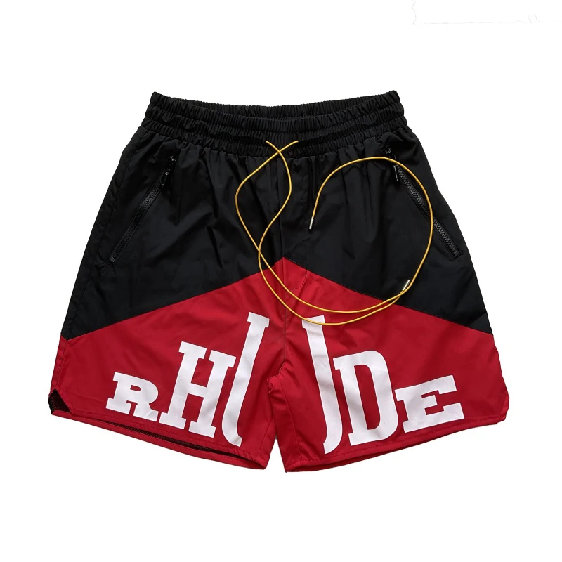 2026 Popular New RHUDE Men's Casual Shorts RHUDE Letter Printed Loose High Quality Beach Casual Shorts