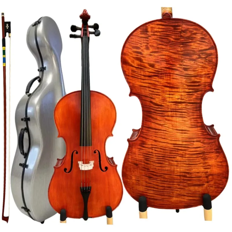 

Special Professional Cello 4/4, Whole Flames Back.with hard case/Bow#19727