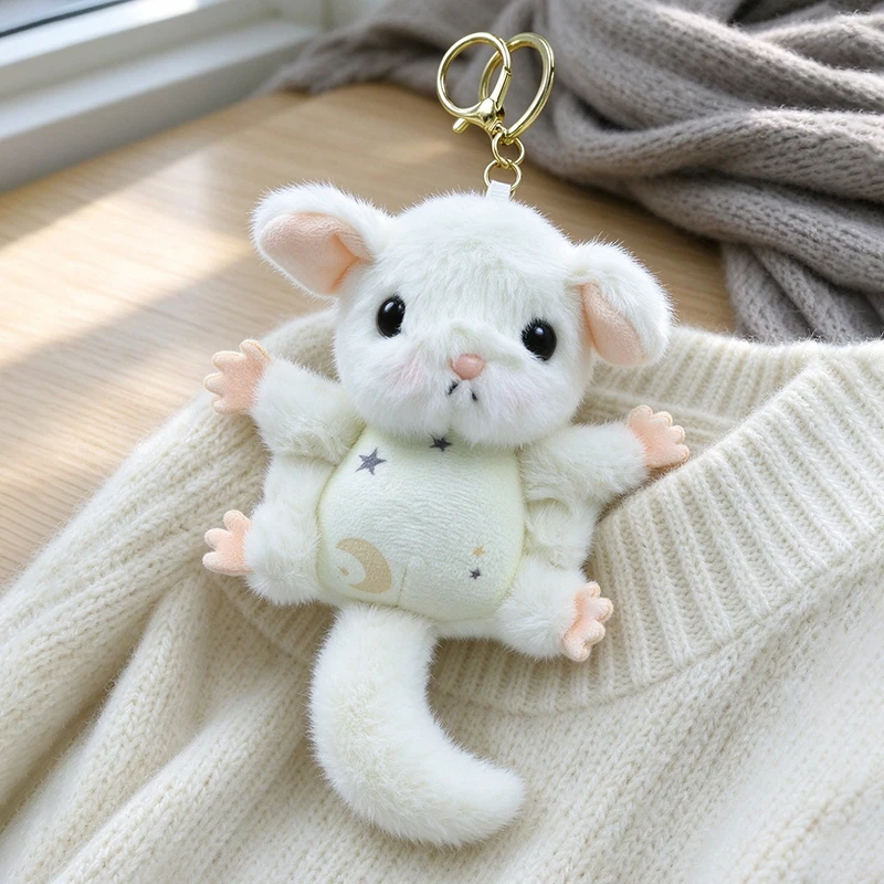 Flying Squirrel Plush Hanging Toy, Sugar Glider Small Doll Keychain Backpack Pendant