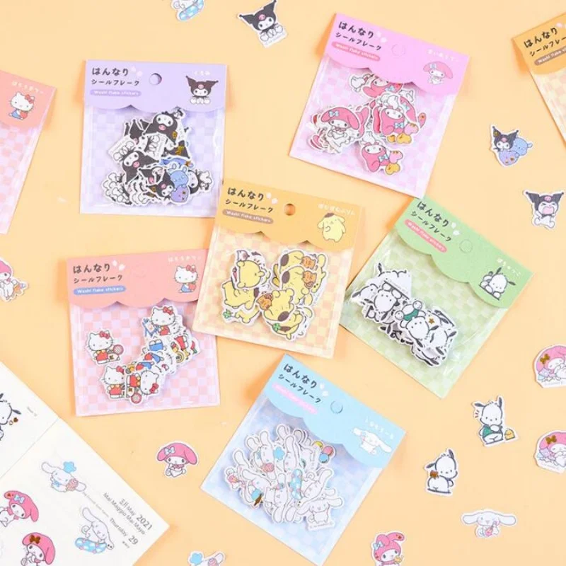 

36 упаковок/лот Sanrio Kuromi Melody Cinnamoroll Kitty наклейка милый скрапбук DIY дневник декоративная уплотнительная наклейка альбом наклейка этикетка