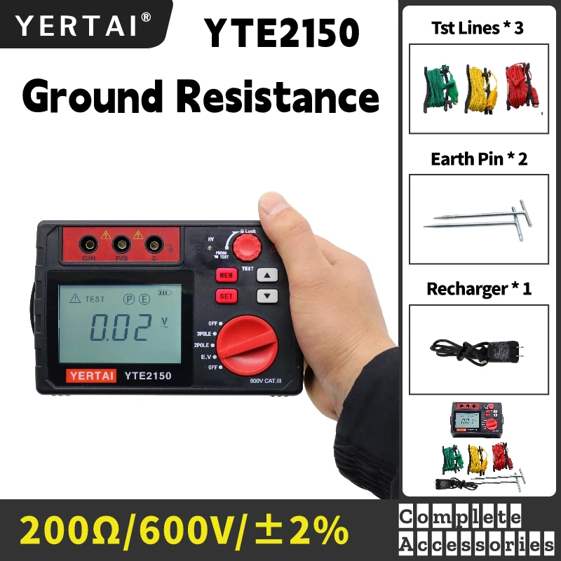 

East Tester YTE2150 YTE2151 grounding resistance tester professional test Ground resistance and measure the grounding AC voltage
