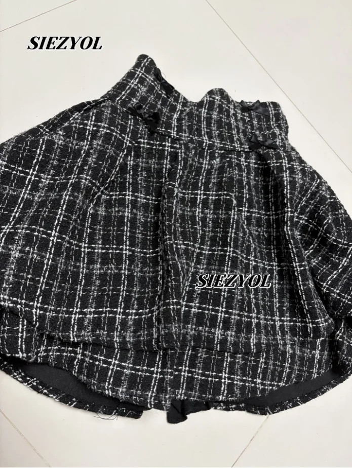 Japanese Original Bow Double-layer Mine Mass-produce Tweed Mini Skirt 2026 Autumn New High-waisted Slimming Ruffle Pleated Skirt