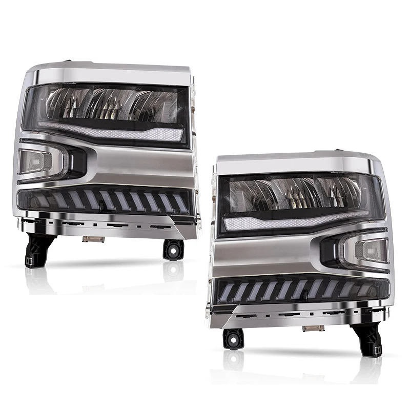 For 2016 2017 2018 Chevrolet Silverado 1500 Full LED Headlights For Chevy Silverado Base High Country DRL Headlamp Assembly