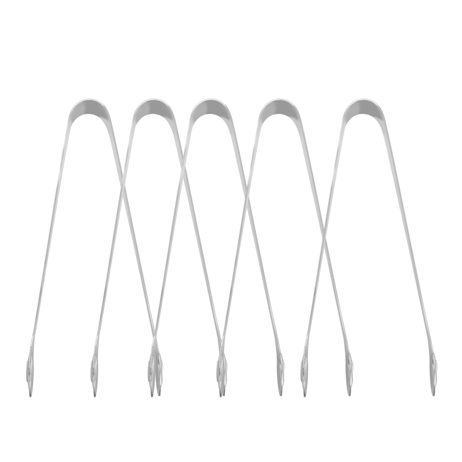 Pinzas de caracol de acero inoxidable, resistentes al calor, a prueba de herrumbre, ligeras, para servir en cubitos de hielo, azúcar, pan, barbacoa, 5 uds.