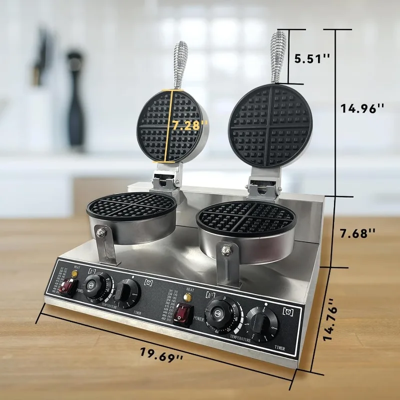 Kommerzielle Waffeleisen maschine, 110v w Doppelkopf-Antihaft-Waffeleisen für Haus und Restaurant