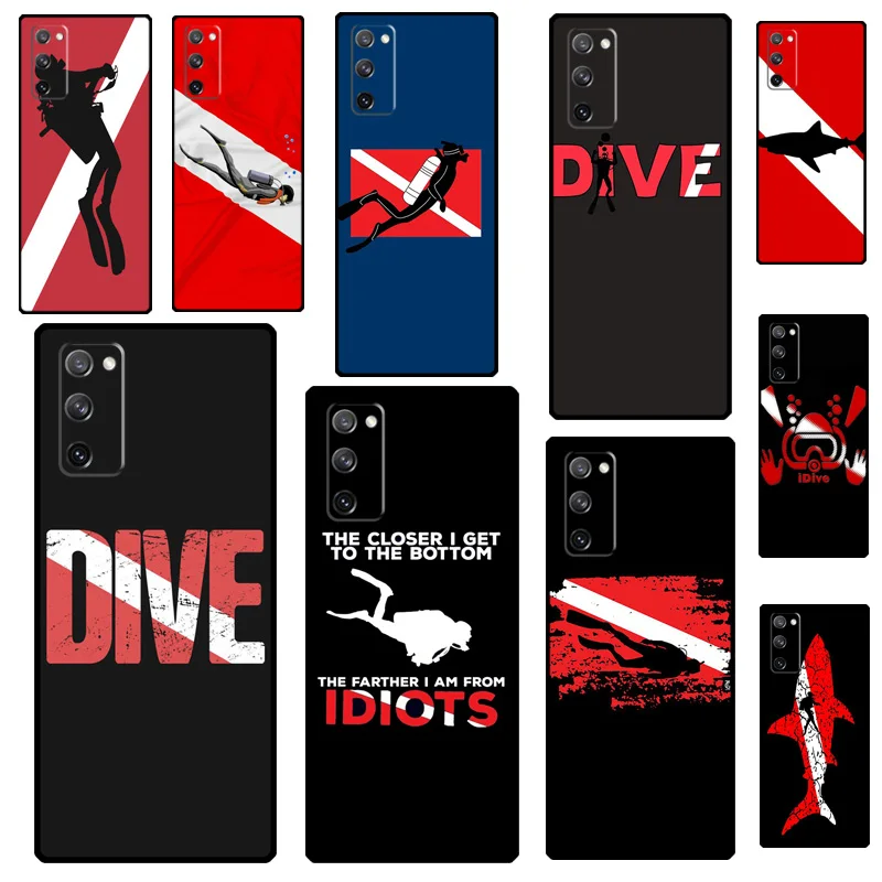 Dive Scuba Diver Shark Diving Case For Samsung Galaxy S21 Ultra S20 FE S8 S9 S10 Note 10 Plus Note 20 Ultra Back Cover