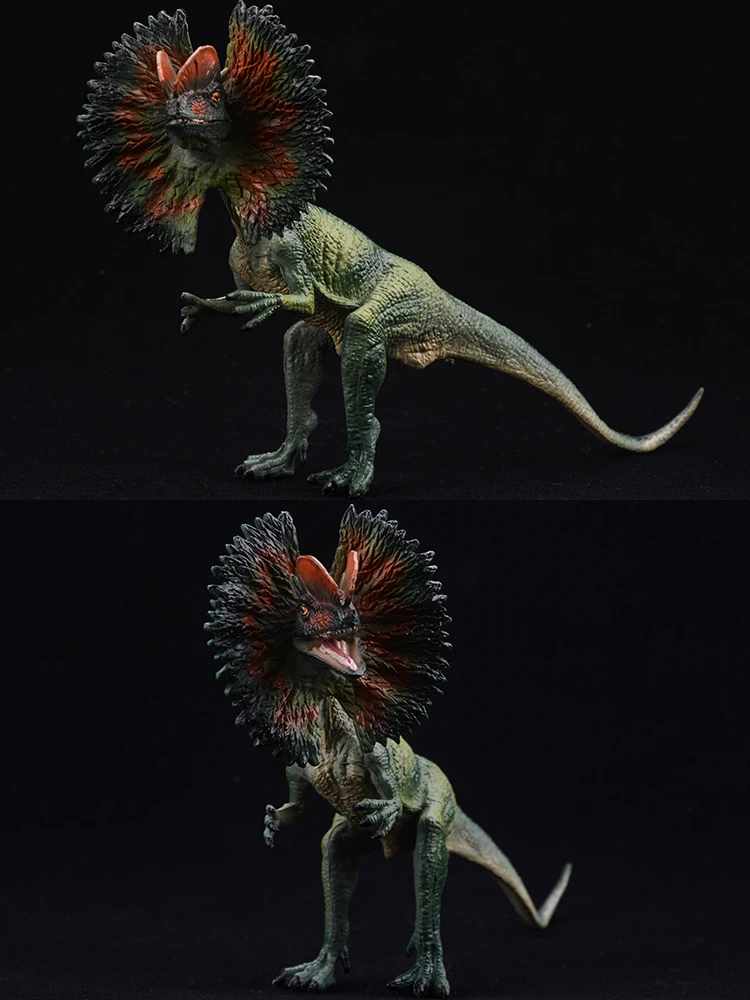 Jurassic-Dinosaurier-Figuren-Set – Dilophosaurus und Velociraptor Tiermodelle, Actionfiguren-Sammlungsspielzeug für Kinder – Detail 5