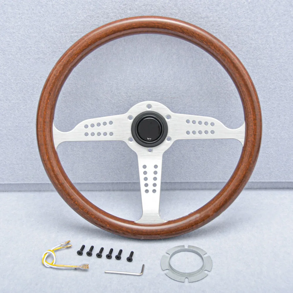 14 Inch Modified Retro Peach Wood Grain Steering Wheel Universal Racing Sports Steering Wheel For Honda Beidouxing For Jetta