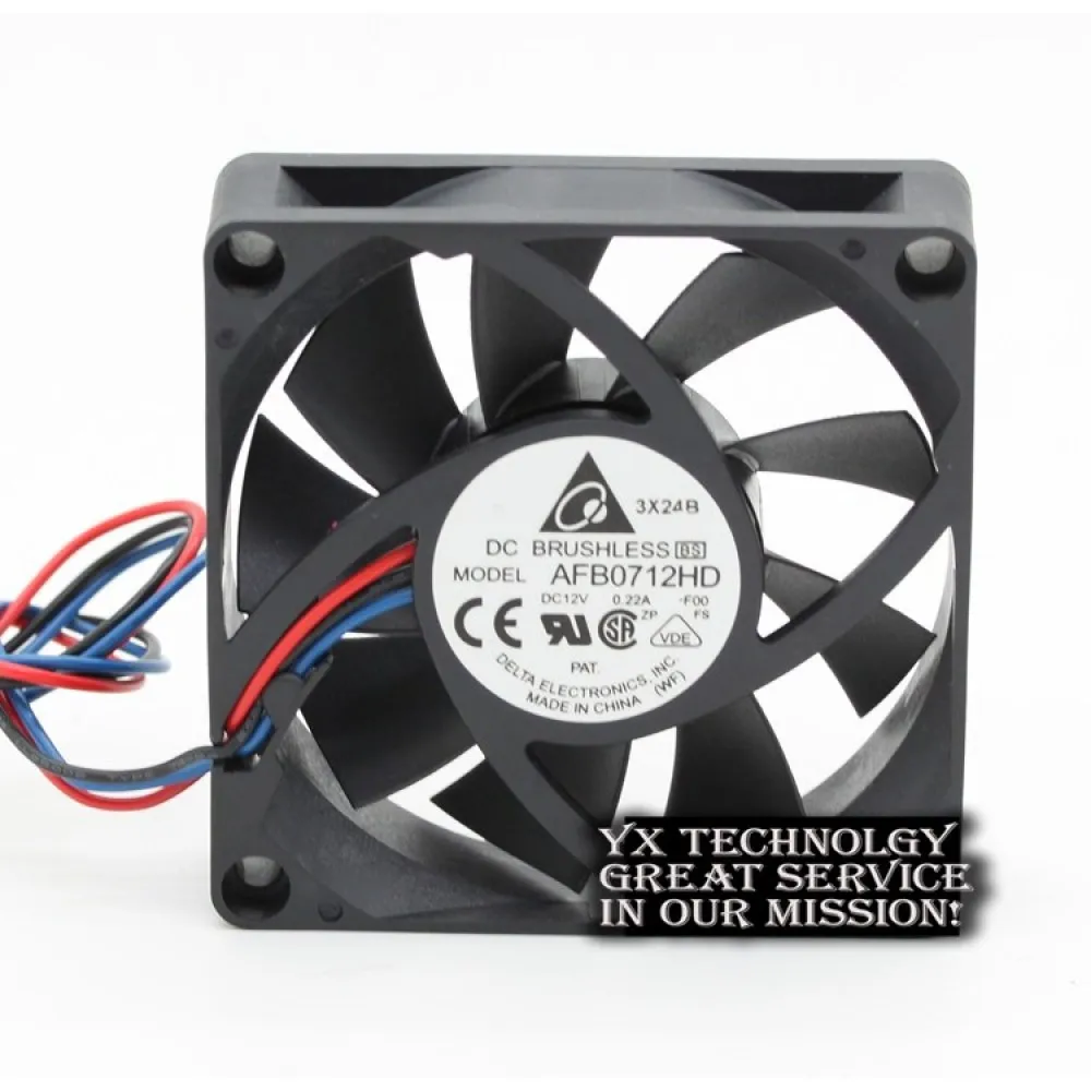 

AFB0712HD 7020 7cm 70mm 12V 0.22A 3-wire double-ball bearing cooling fan for Delta