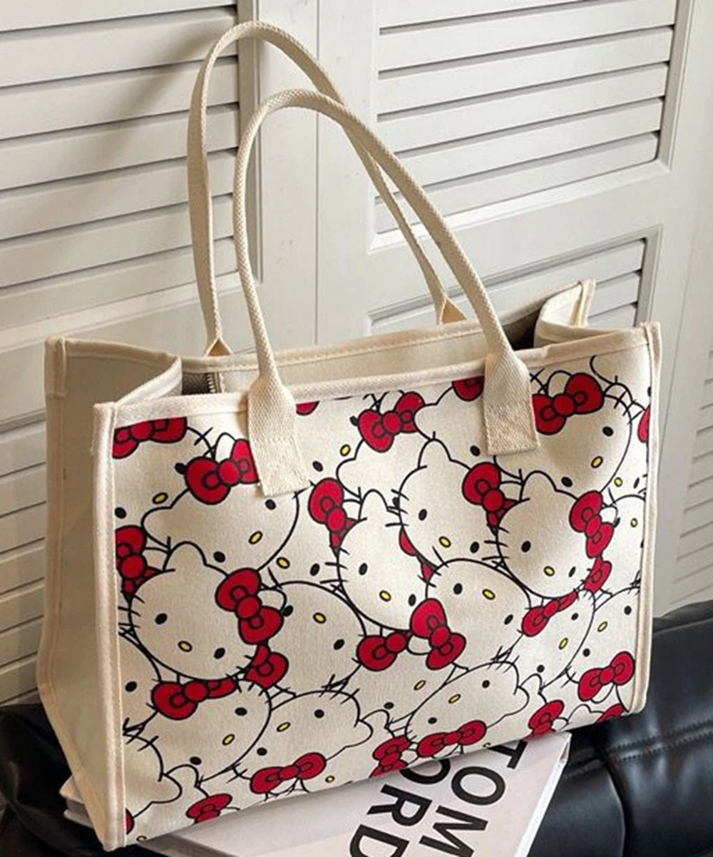 Hello Kitty canvas tas Sanrio draagtas schouderopslag make-up tasje anime handtas reisboodschappentas kind schooltas meisje cadeau