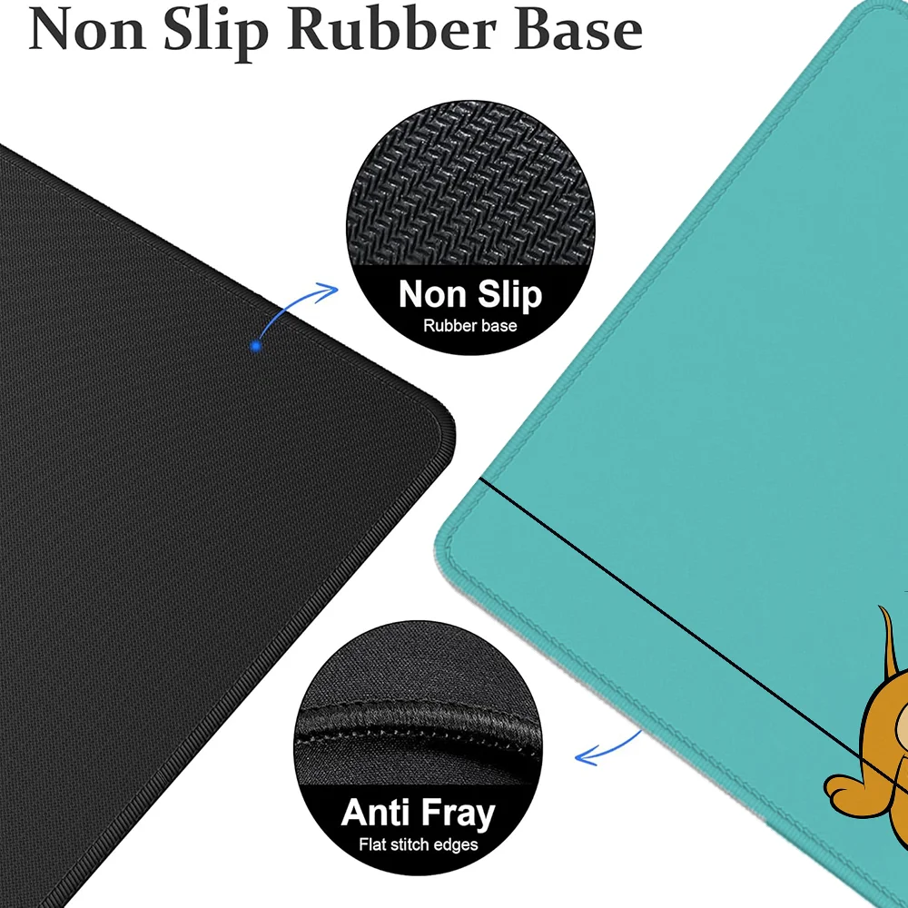 Alfombrilla de ratón Xxl grande t-om y j-erry, accesorios de oficina, alfombrilla de ratón de Anime, gabinete de Pc, juegos, teclado de jugador, alfombrilla de escritorio, escritorios de ordenador