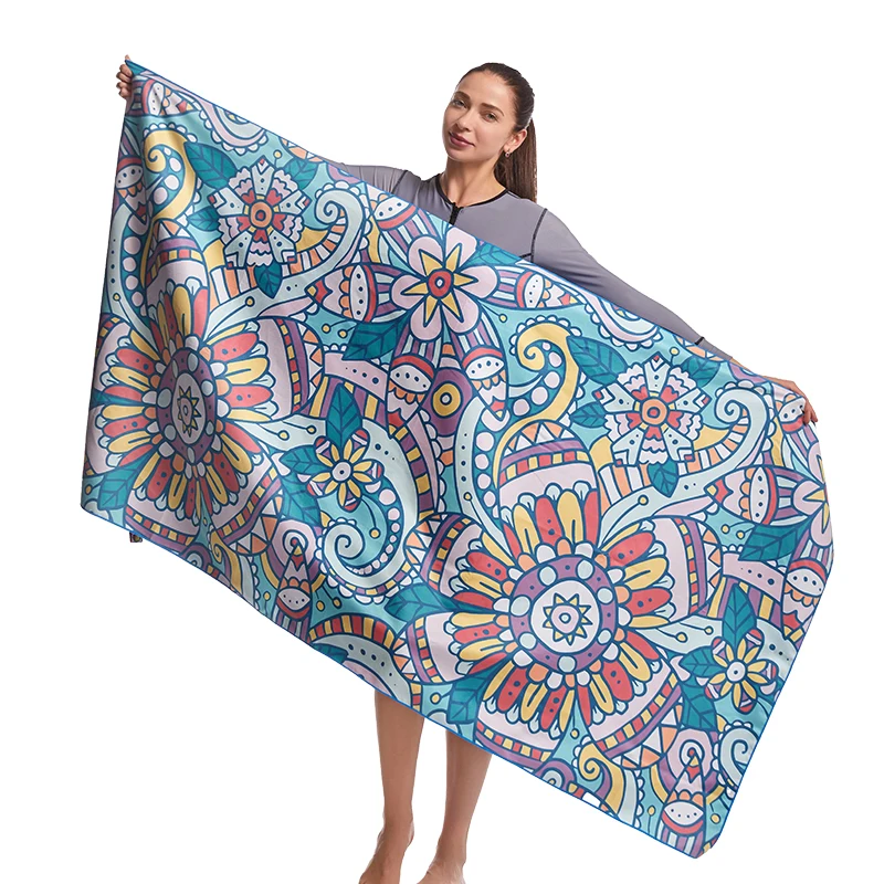 HiTurbo Bohemian Style Beach Towel Quick Dry Non-stick Sand Absorbent Diving Swimming Hot spring Outdoor Island holiday towel