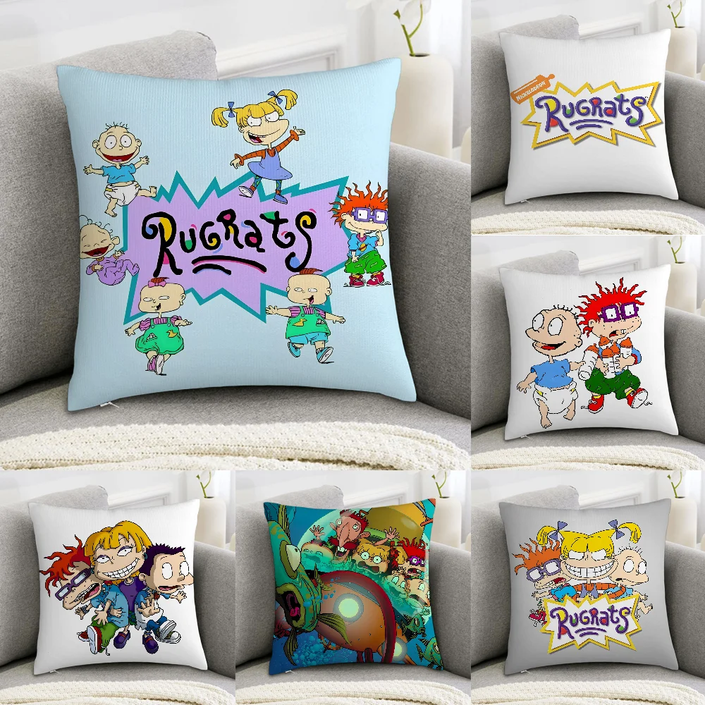 

Anime Funny R-Rugrats Pillow Case Sofa Decorative Home Double-sided Print Plush Square Throw Pillow Covers Cushion Decor Cover