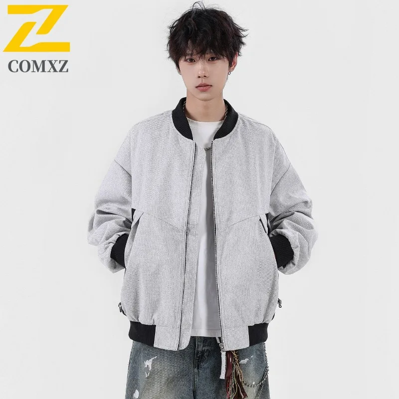 

COMXZ 2025 American Vintage Jacket Men Turndown Collar Camping Coat Japanese Style Autumn Windproof Loose Windproof Top
