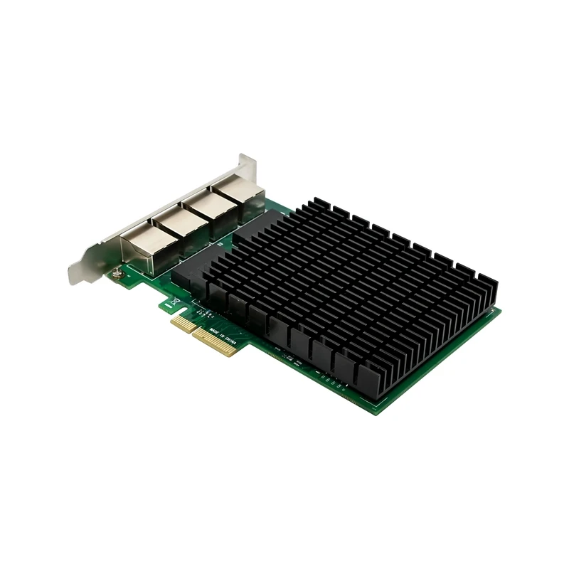 1Set Server NIC I210-T4 RJ45 Ethernet Network Card NIC Industrial Camera Vision Network Card Green