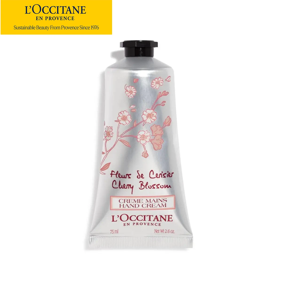 

L'Occitane Cherry Blossom Hand Cream 2.60 oz Delicate Floral Scent Moisturizes & Softens Nourishes Dry Hands