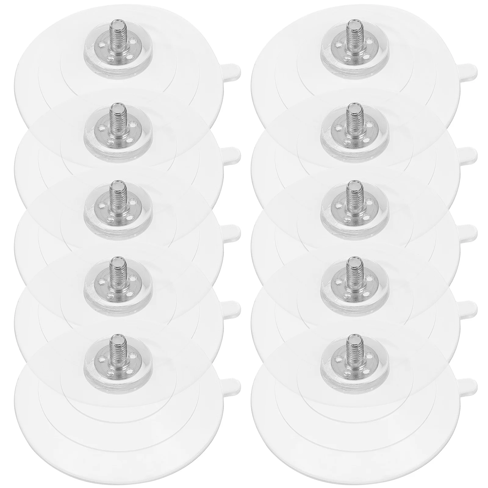 

10pcs Suction Cups With Screws Heavy Duty Transparent Pvc Metal For Glass Window Bathroom Shower Furniture Mounting Hooks
