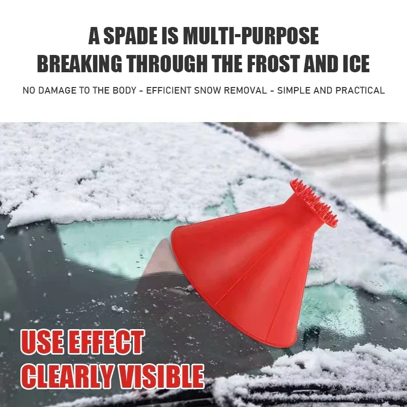 Car Ice Scraper Winter Auto Car Magic Window Windshield Shaped Funnel Snow Remover Deicer Cone Tool Scrap A Round Windows Clean