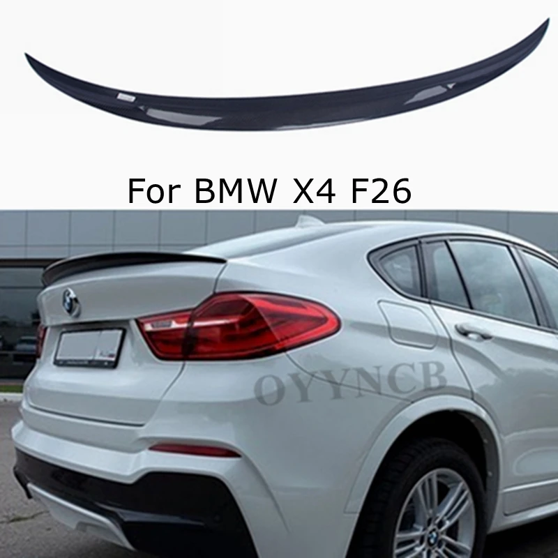 

For BMW X4 F26 P Style Carbon Fiber Rear Spoiler Trunk Wing 2013-2018 FRP Gloss Black Forged Carbon