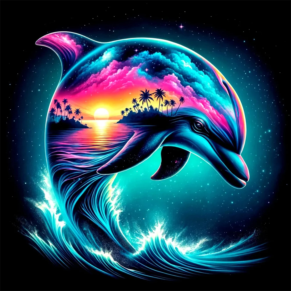 

A View of the Dolphin's Belly Animal 500 PCS/1024 PCS Jigsaw Puzzles Family Activity Game for Gameroom Bedroom Home Decor Gift