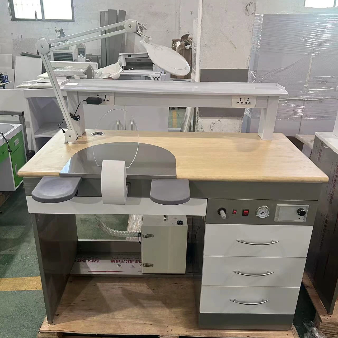 den tal Education Desk Laboratory Assistant Furniture Technician Workbench Steel Desk Workstation Working Table