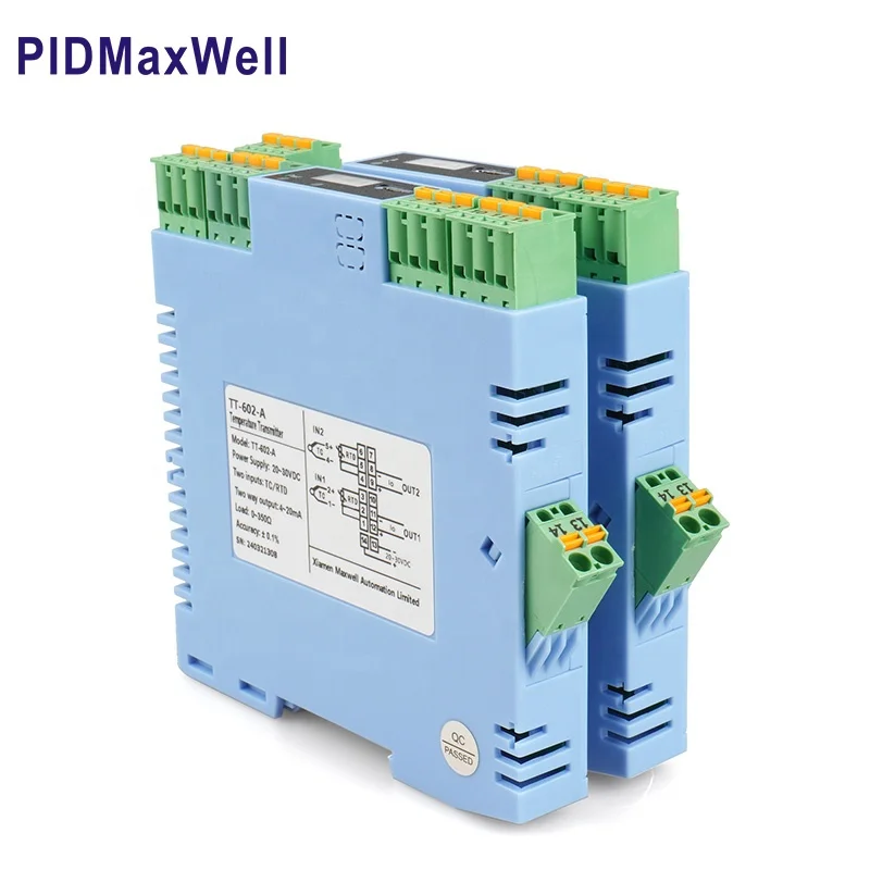 TT-602 4-20mA 2 channels loops din rail temperature transmitter with 2 input 2 output