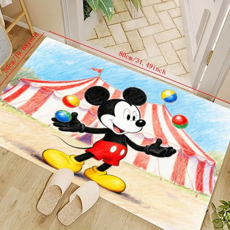 

1 шт. коврик для пола с изображением Микки Мауса Диснея, яркий цирковой коврик для жонглера для декора детской комнаты, нескользящий моющийся ковер, мягкий C