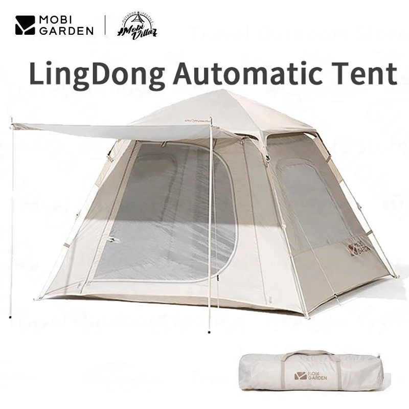 

Mobi Garden LingDong 145 Camping Tourist Automatic Tent 3~4 People 150D Waterproof Portable Large Space One-touch Tent UPF50+