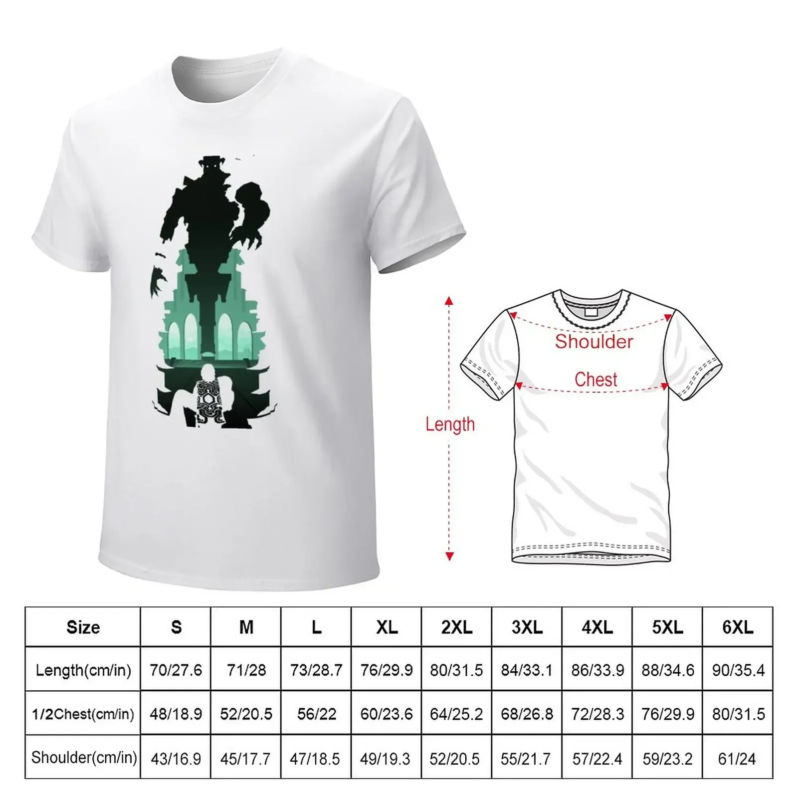 Shadow of the Colossus - Malus silhouette T-Shirt anime clothes blanks t shirt men