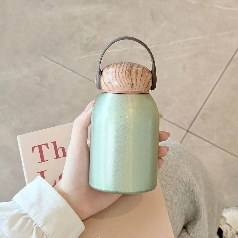 Durable 300ml Thermal Water Bottle Mini Stainless Steel Vacuum Thermos Cup with Handle Retro Coffee Mug Sports Activities